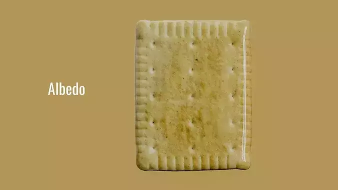 Rectangular Butter Biscuit Photogrammetry Scan - PBR Lowpoly Low-poly 3D model 3