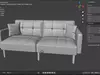Velvet 2-Seater Sleeper Sofa with Tufted Cushions - Sample File free 3D ...