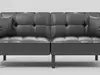 Velvet 2-Seater Sleeper Sofa with Tufted Cushions - Sample File free 3D ...
