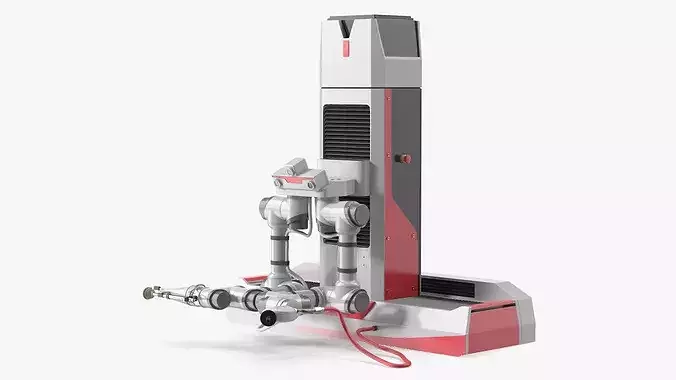 Automated Fuel Dispensing Robot Red 3D model
