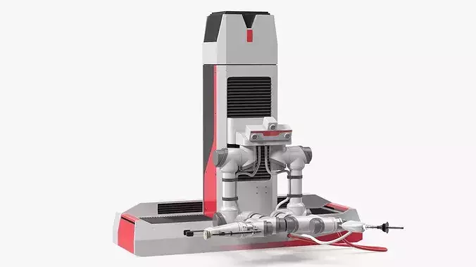 Automated Fuel Dispensing Robot Red 3D model 6