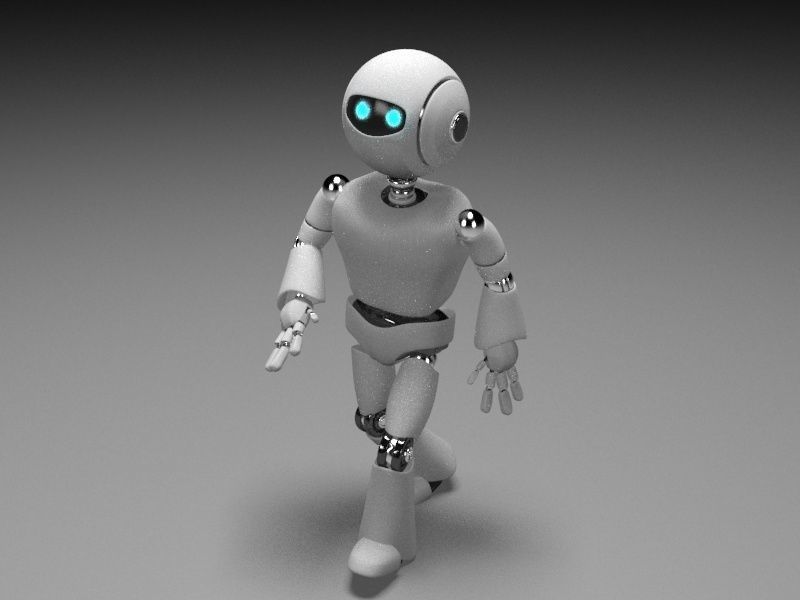 Rigged robot character Low-poly 3D model_4