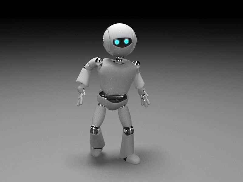 Rigged robot character Low-poly 3D model_5