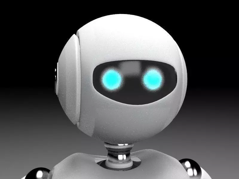 Rigged robot character Low-poly 3D model_0