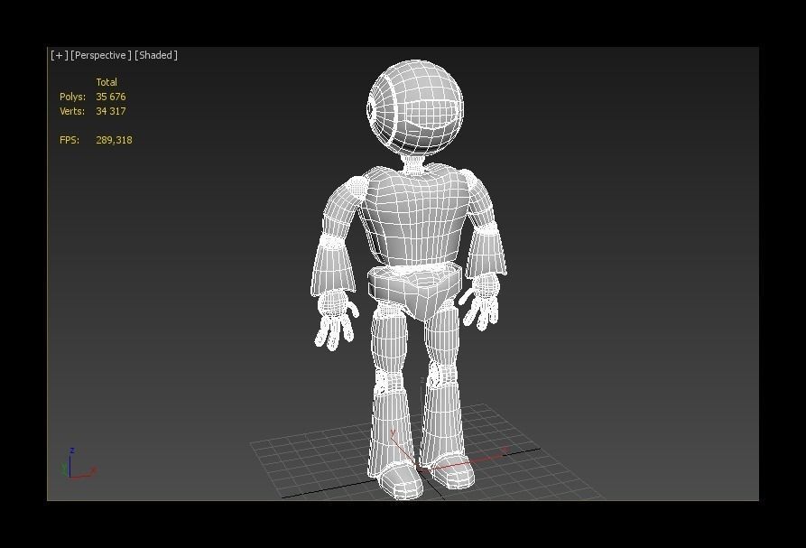Rigged robot character Low-poly 3D model_6