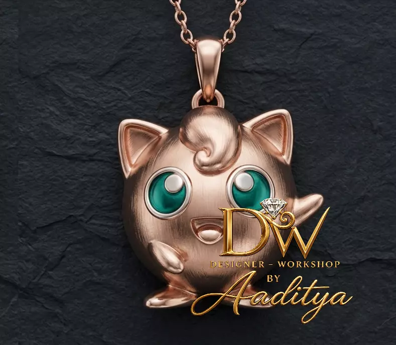 Jigglypuff Pokemon Pendant 3D print model