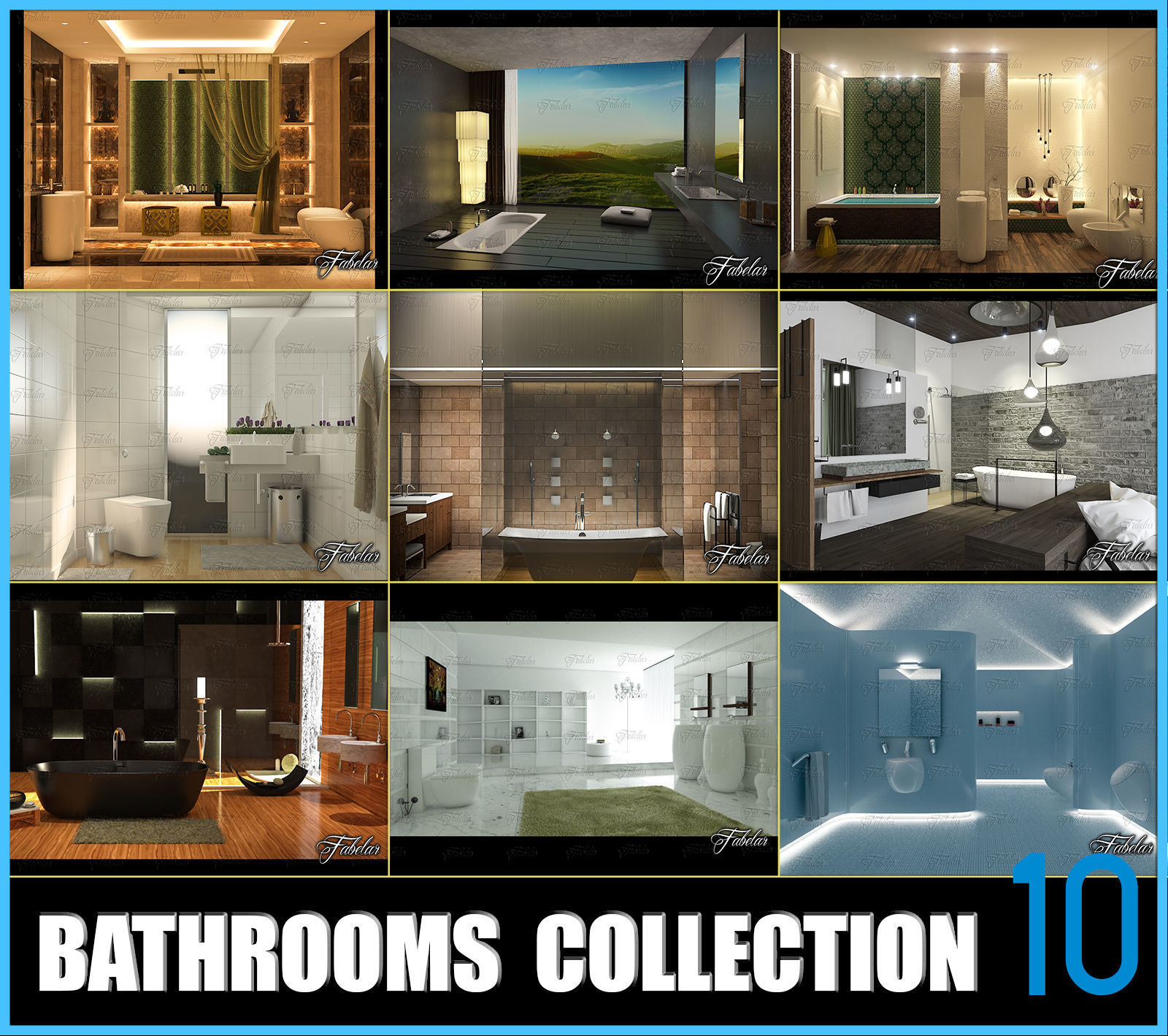 Bathrooms collection 3D model