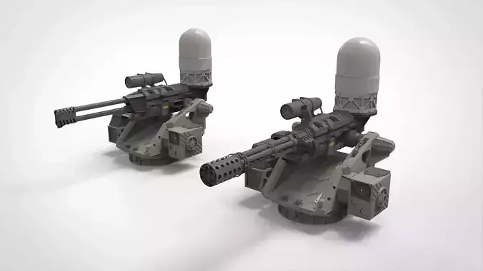 turret 4 futuristic weapon 3D model