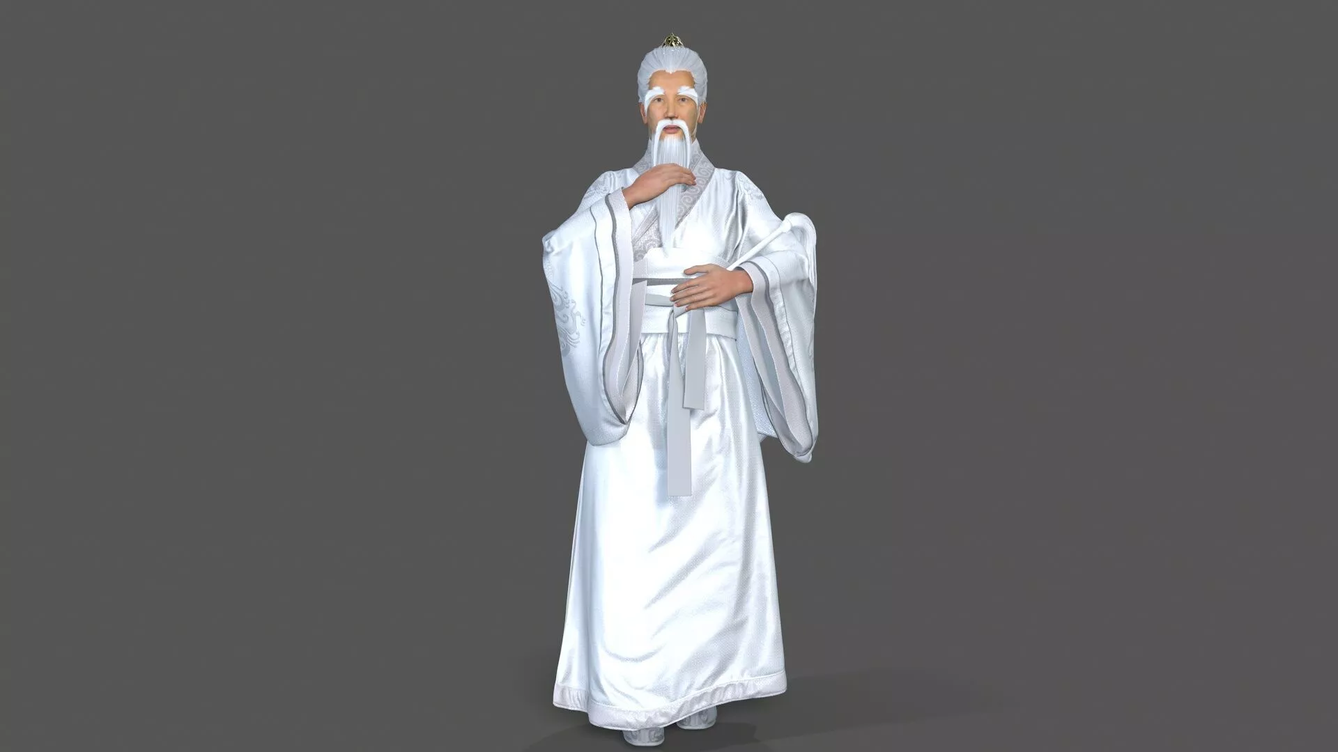 Ancient Chinese warrior Low-poly 3D model