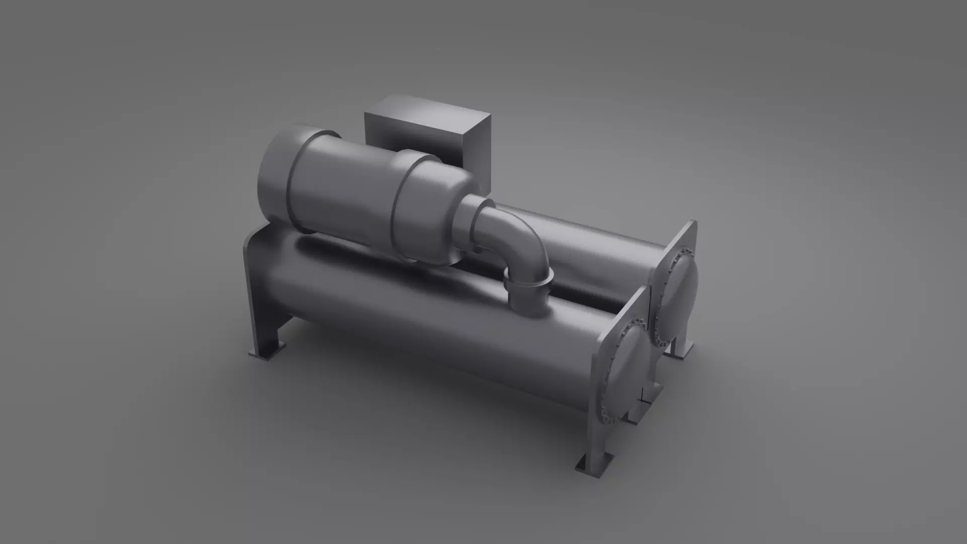 Industrial Chiller - Low Poly Building System HVAC 3D model