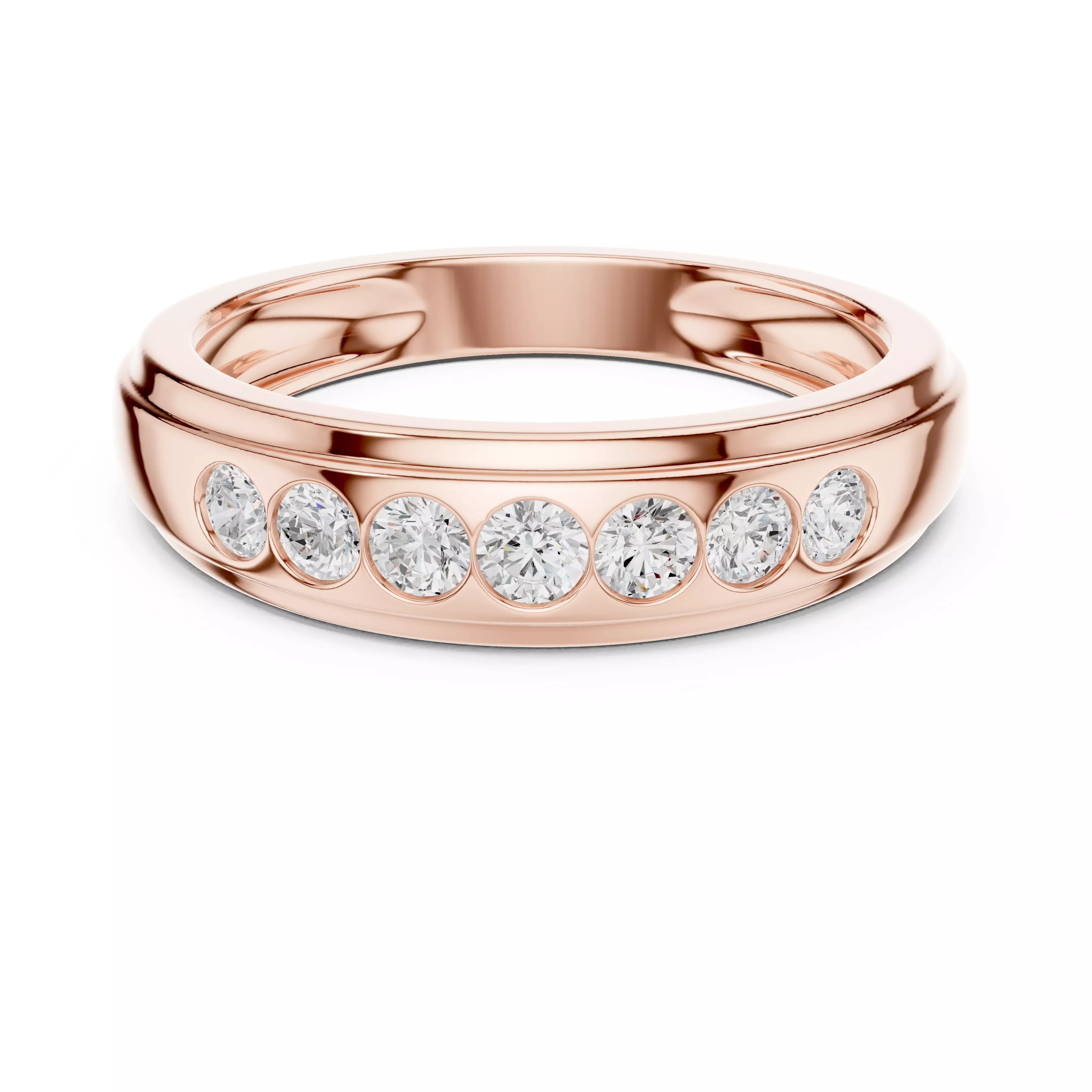Mens Diamond Band Ring 3dm stl renders details animation 3D print model