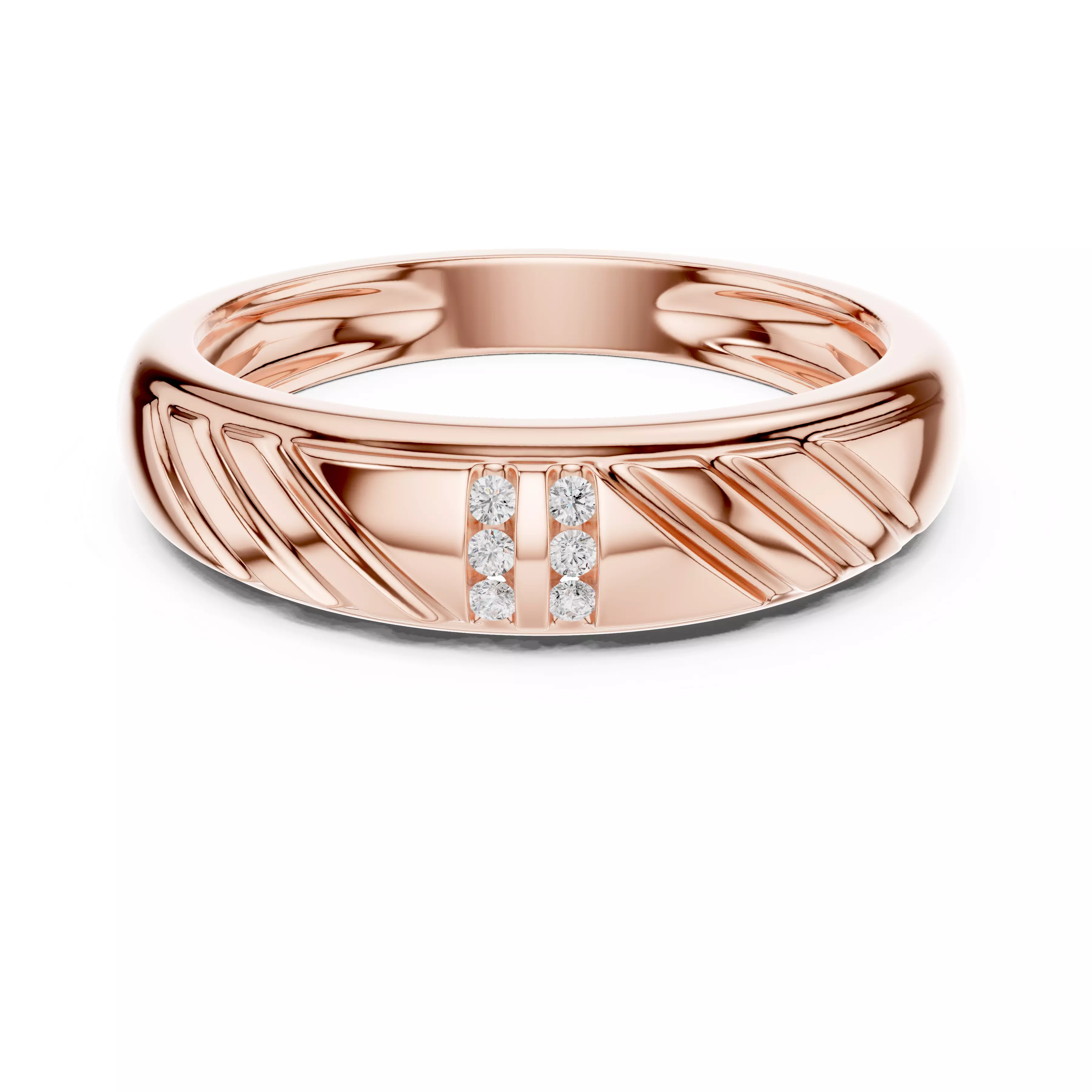Mens Diamond Band Ring 3dm stl renders details animation 3D print model