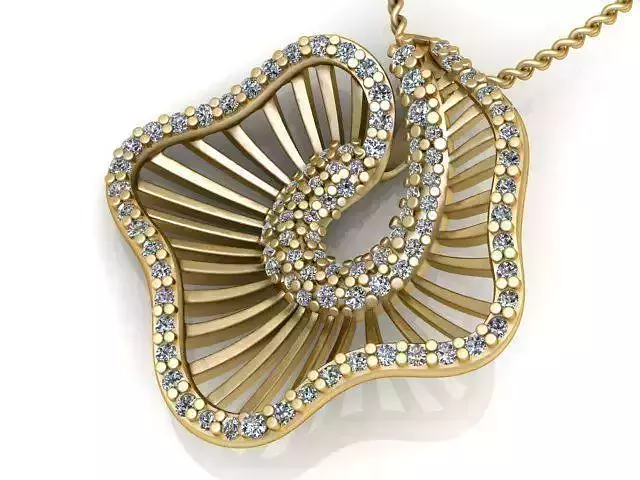 Pendant rose gold with diamonds