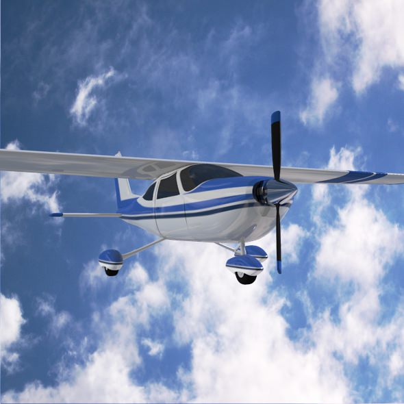 Cessna Cardinal propeller airplane 3D model_5