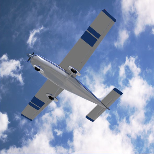 Cessna Cardinal propeller airplane 3D model_4