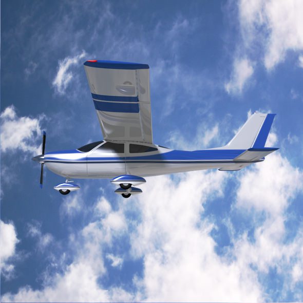 Cessna Cardinal propeller airplane 3D model_1