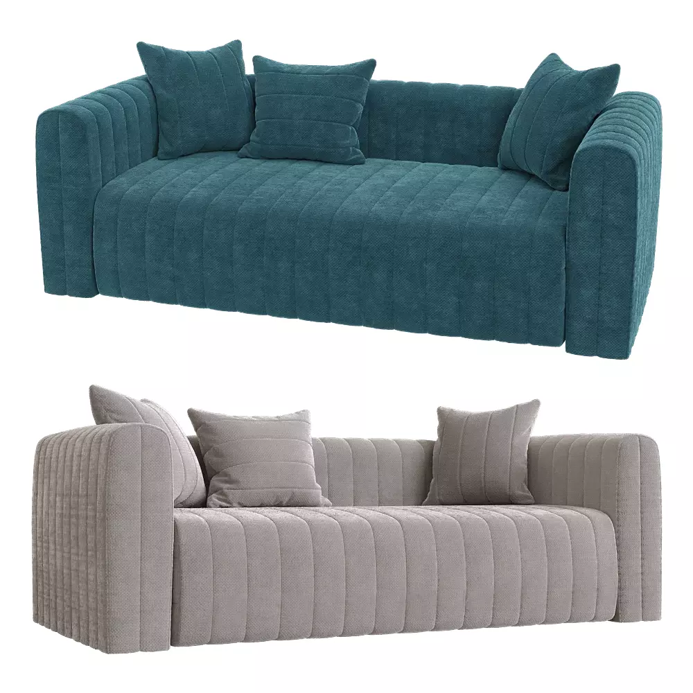 2-seater fixed sofa Bardi 2 Low-poly 3D model