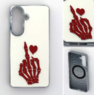 Skeleton Heart Case for S26 Plus 3D print model