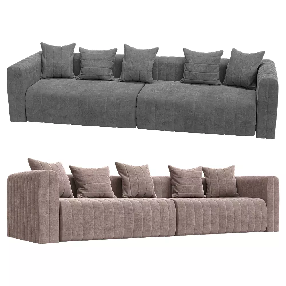4-seater fixed sofa Bardi Low-poly 3D model