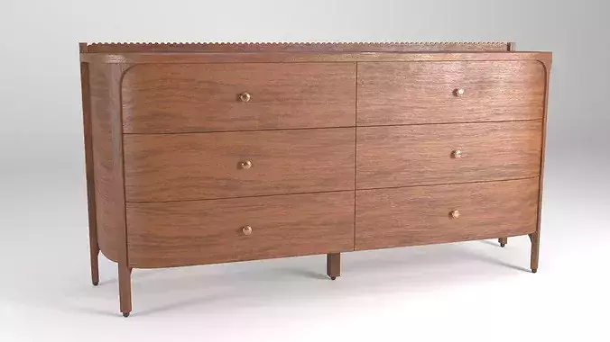 Aria Six-Drawer Wood Dresser