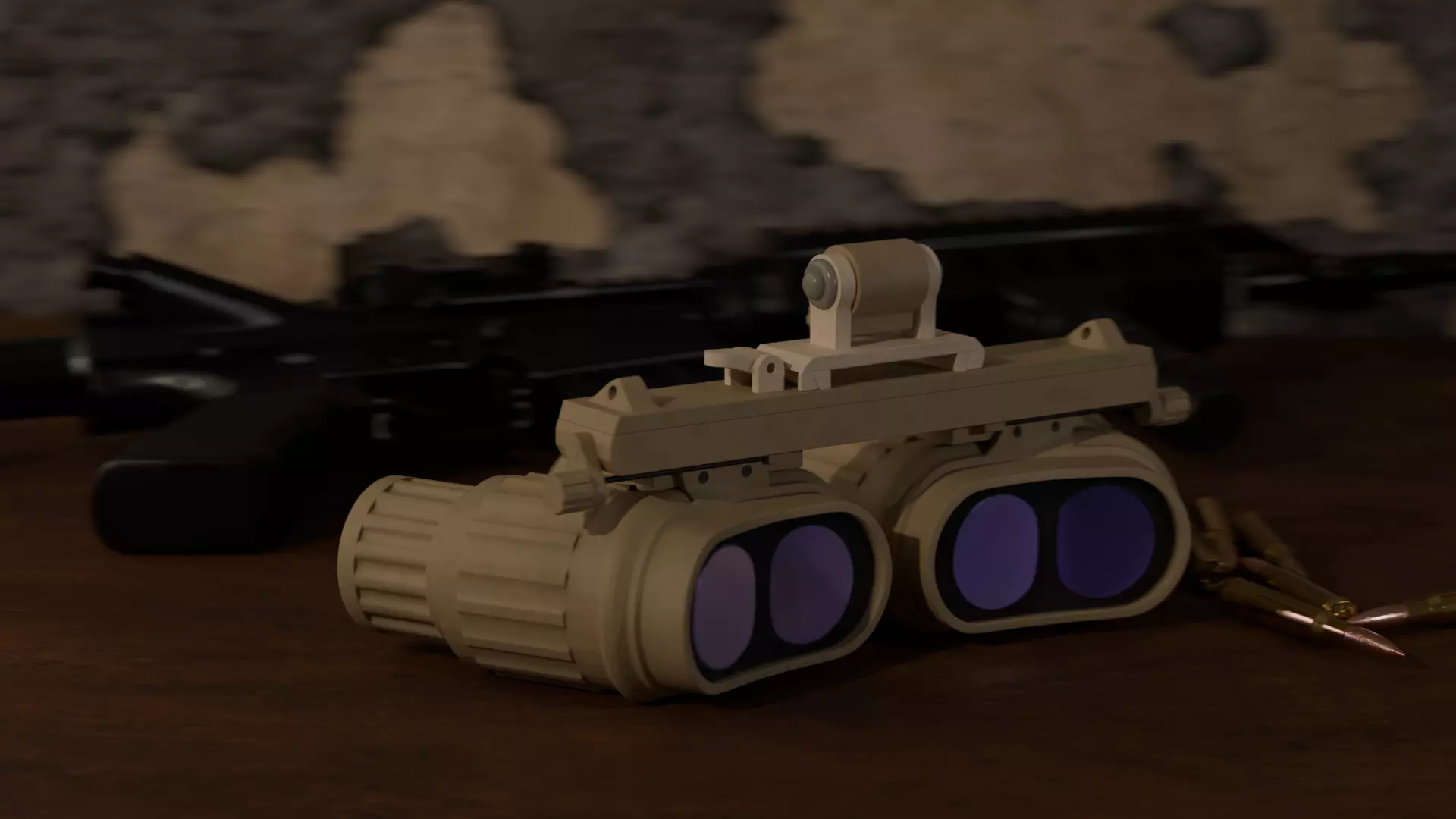 night vision goggles Low-poly 3D model