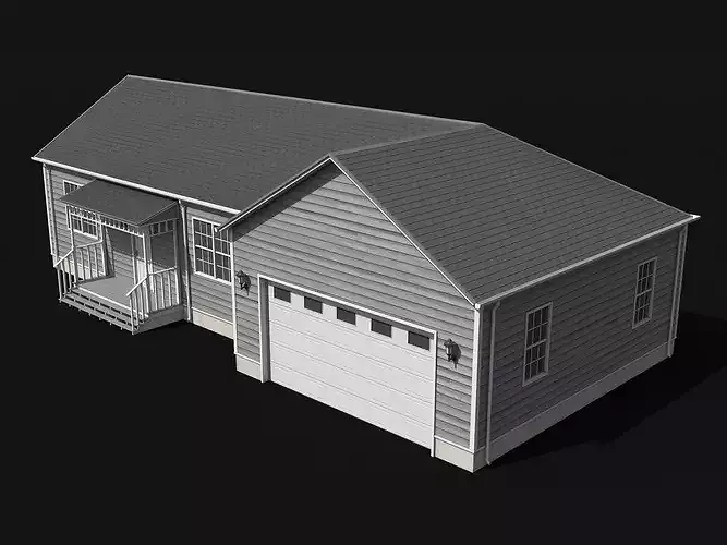 Residential House 7 PBR Low Poly Low-poly 3D model