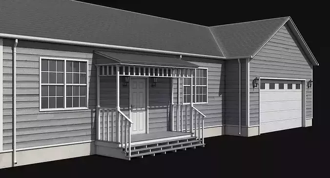 Residential House 7 PBR Low Poly Low-poly 3D model 4