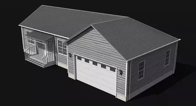 Residential House 7 PBR Low Poly Low-poly 3D model 2