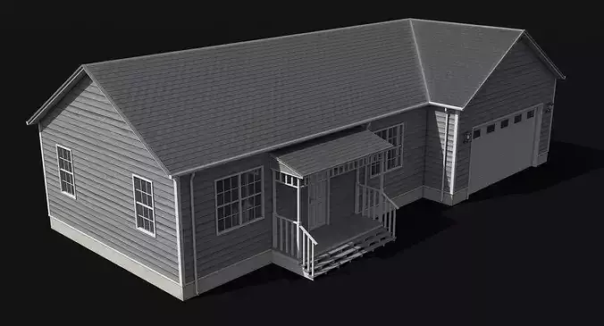 Residential House 7 PBR Low Poly Low-poly 3D model 7