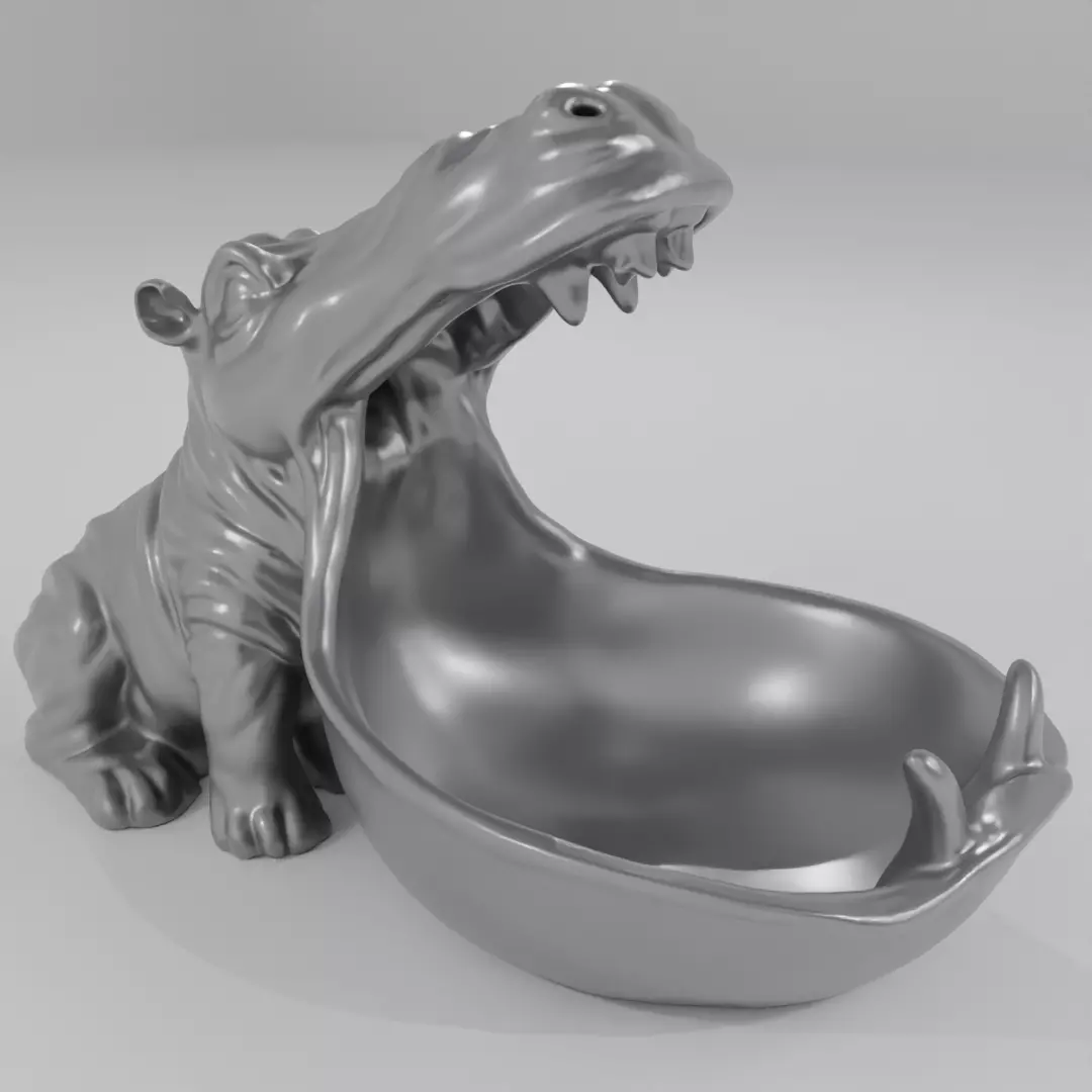 Hippo Candy Bowl Hippopotamus Decorative Tray 3D set Print Model 3D print model
