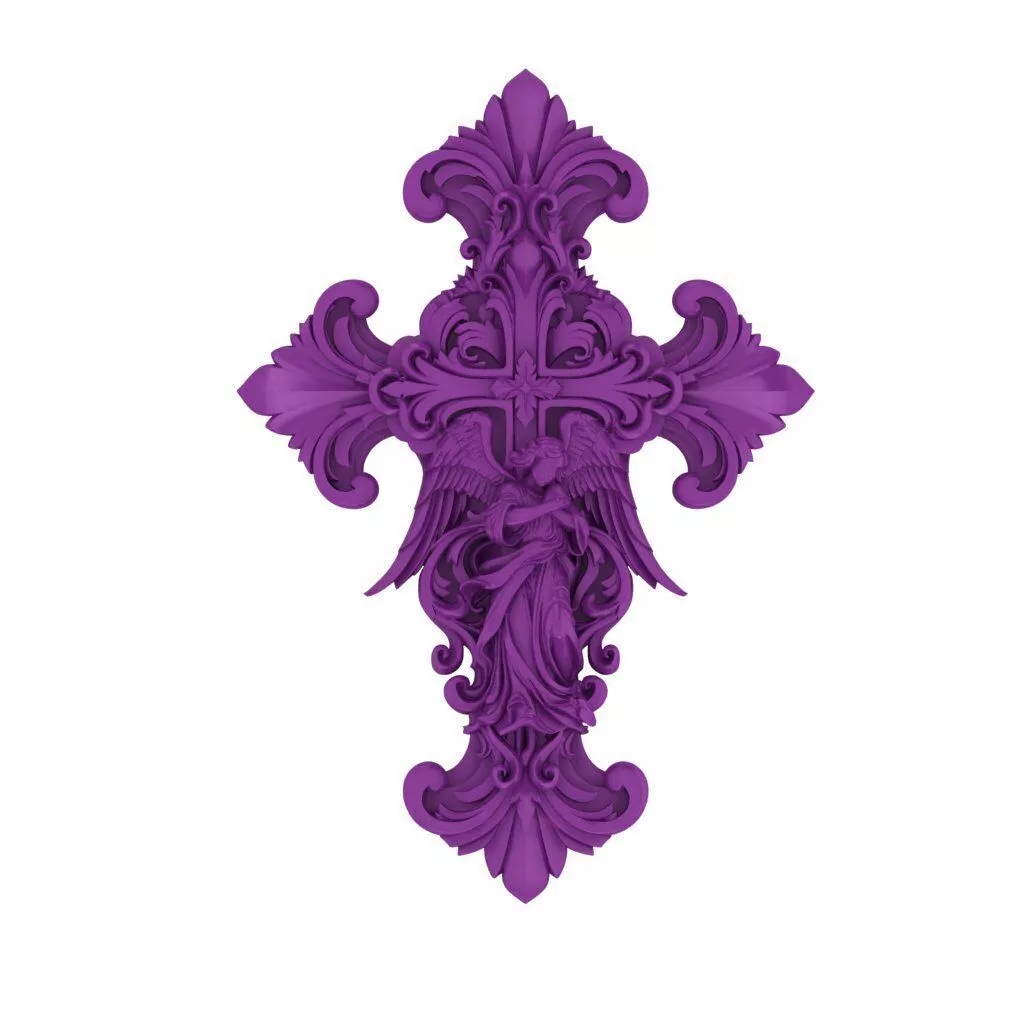 Barok Angel Necklace Pendant 3D Model - STL for Wax Printing 3D print model