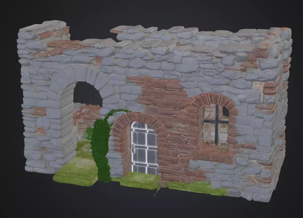 Haus halb eingefallen 3D print model