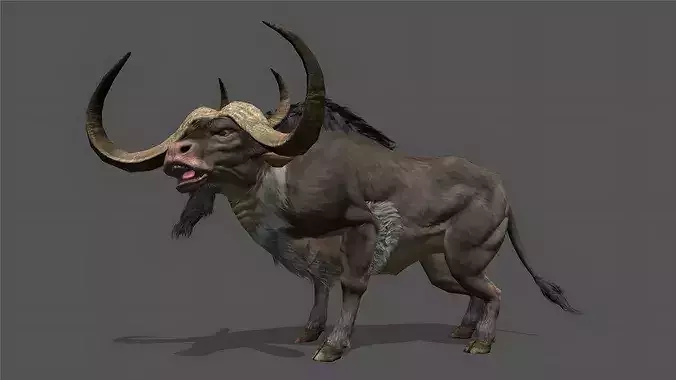 Buffalo Stylized Animated 3D Model