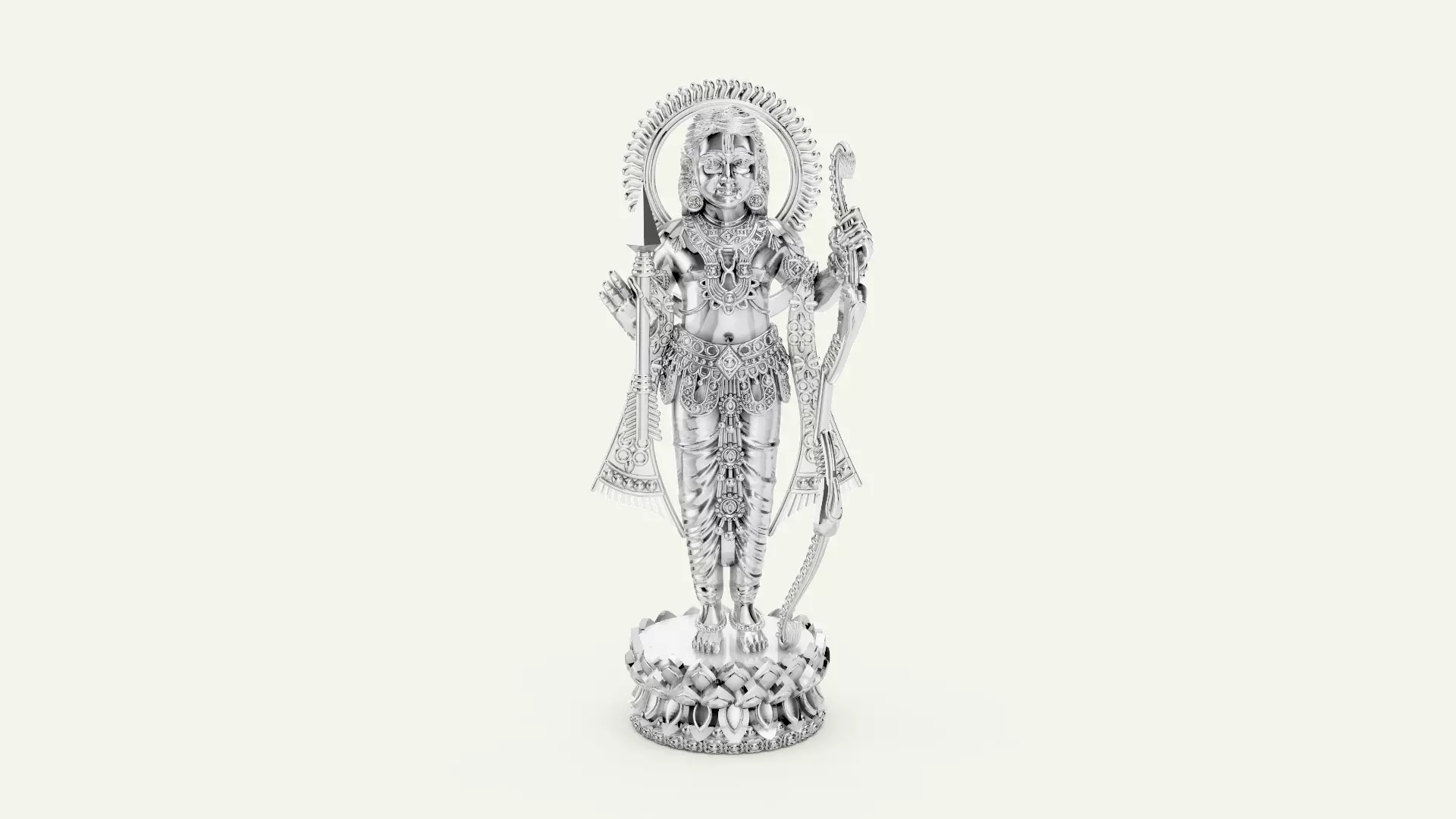 Model De Rama Silver Lord Rama Statue 3D model 3D printable | CGTrader
