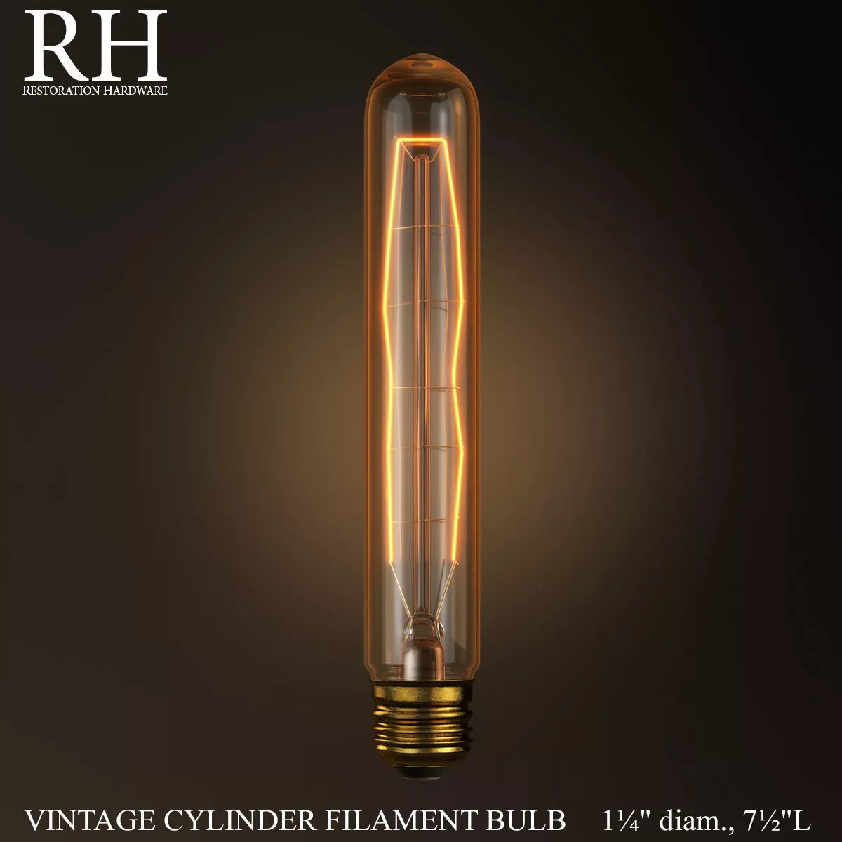 VINTAGE CYLINDER FILAMENT BULB Low-poly 3D model