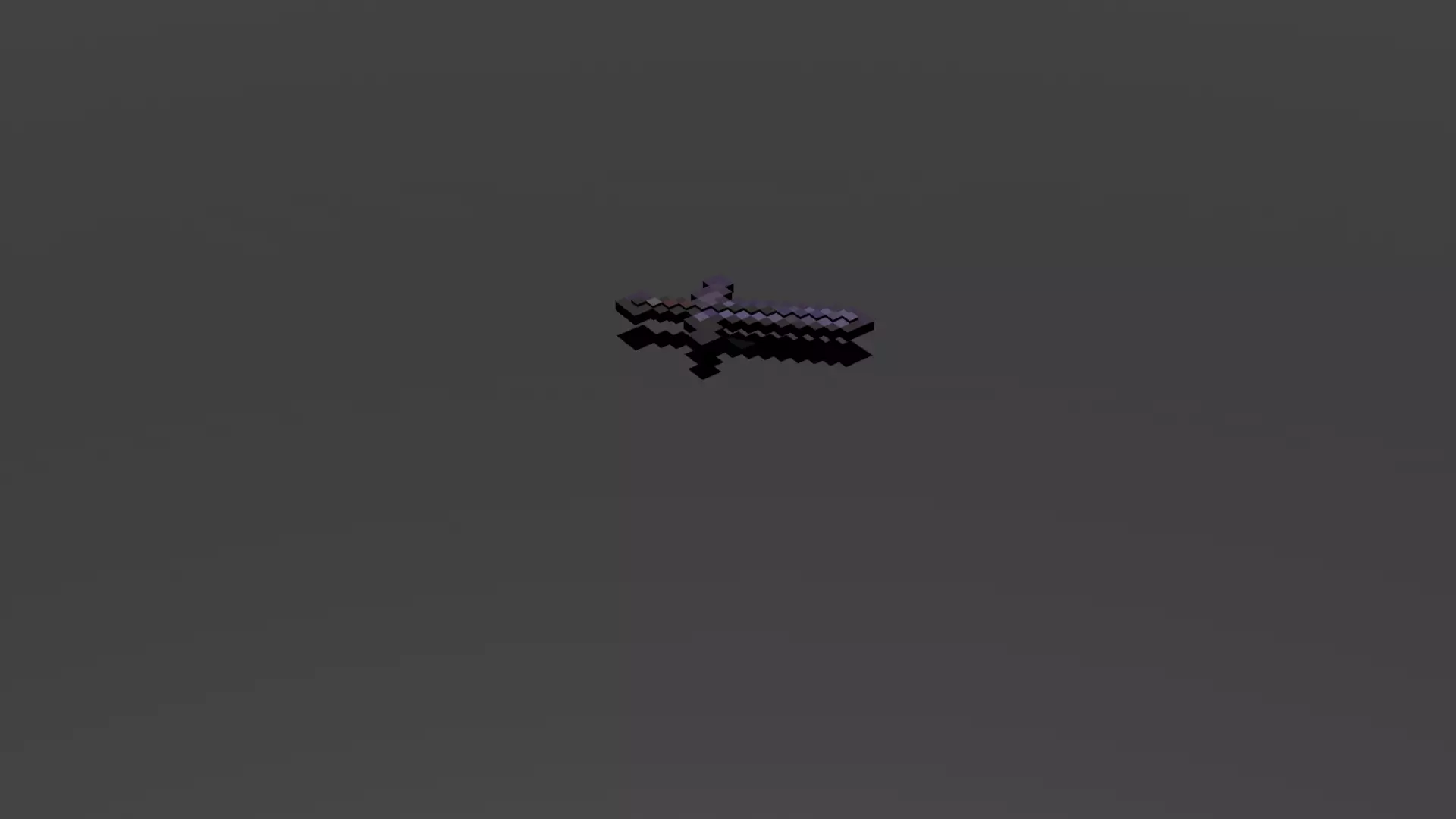 Minecraft Style Netherite Sword - Stylized Voxel 3D Mode 3D print model