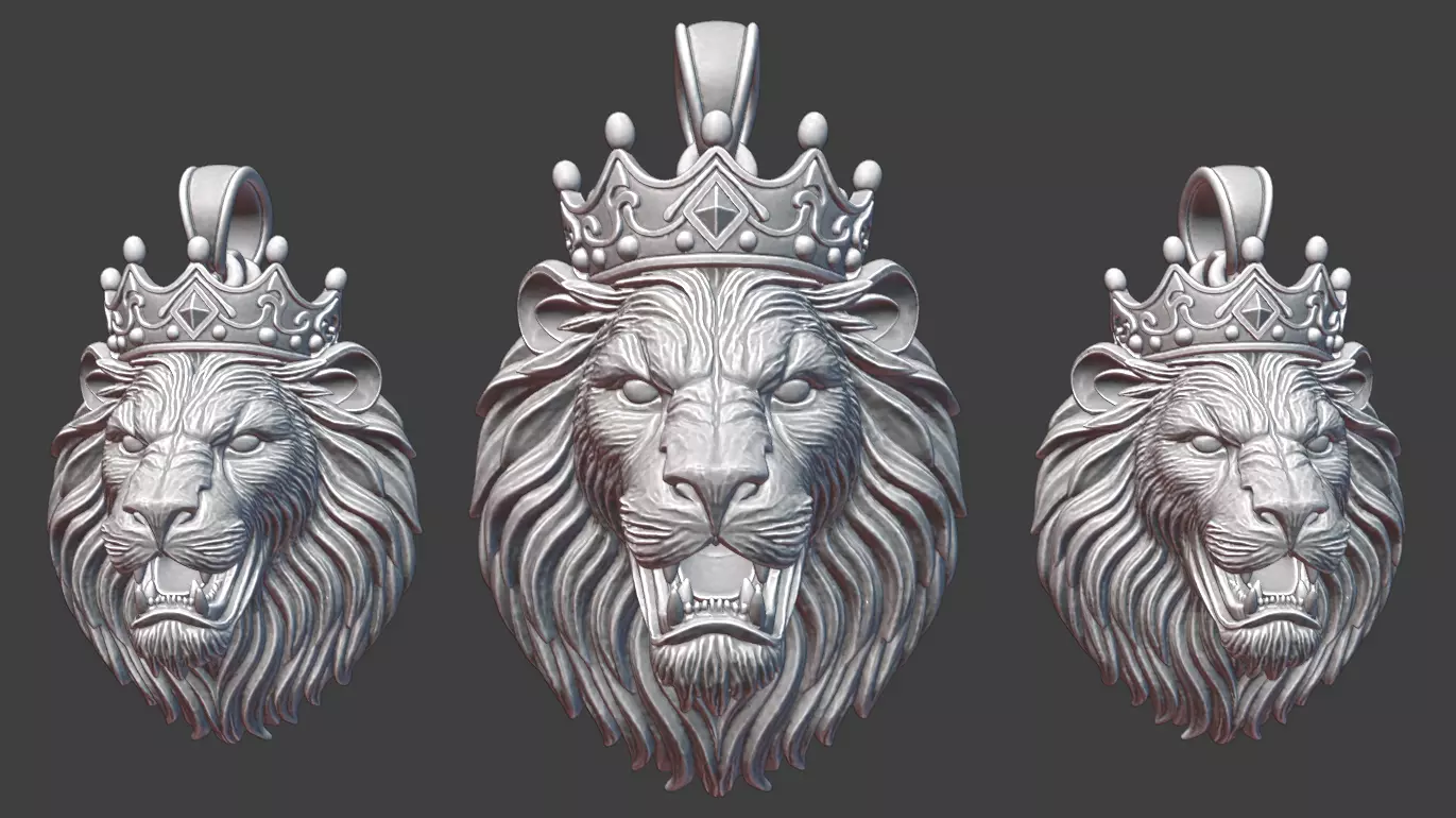 Lion Pendant 3D print model