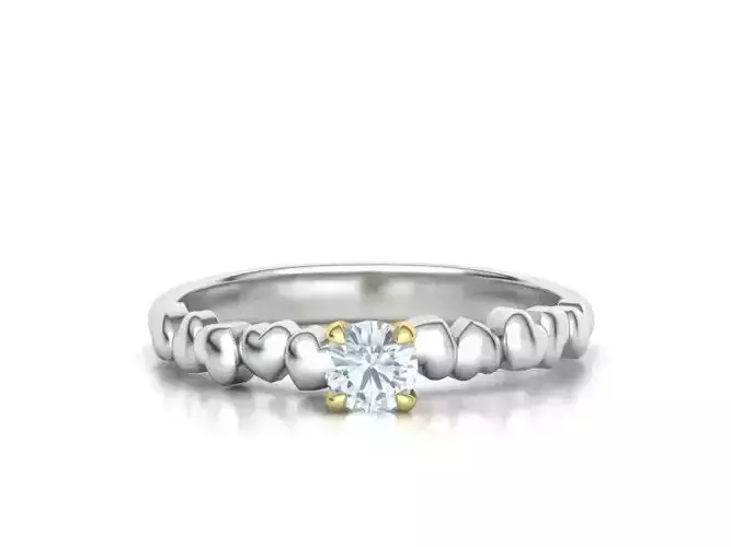 Solitaire Engagement ring 4mm Gem  3D print model