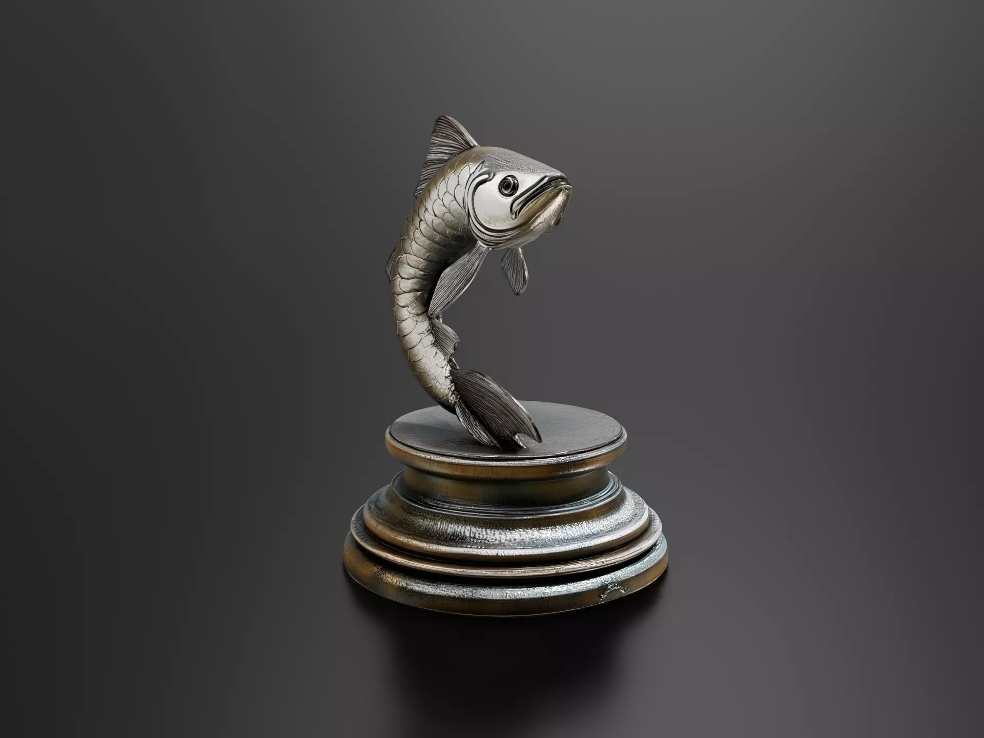 Fish statue 01 3D print model