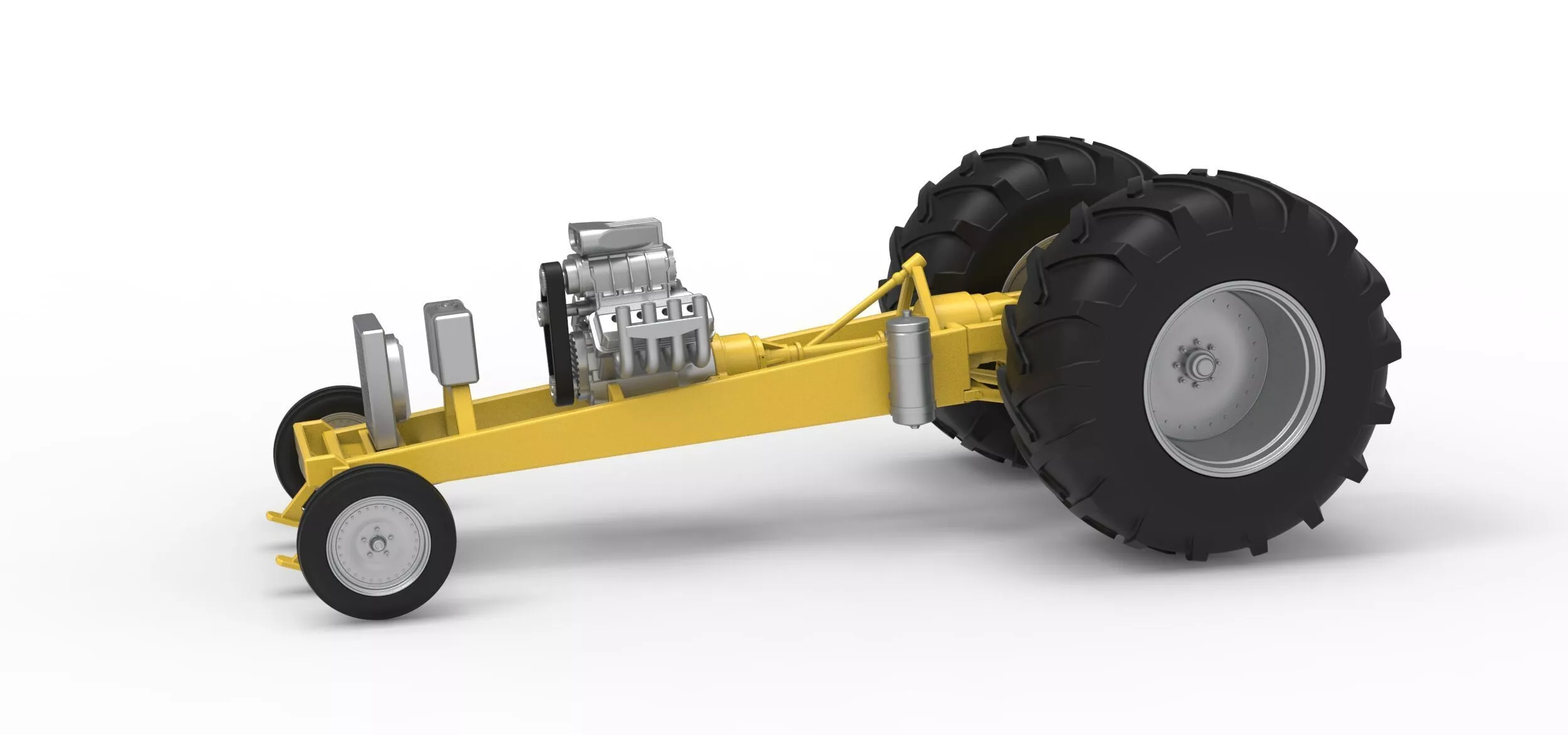 Vintage Pulling tractor Base Version 2 Scale 1 to 25 3D print model