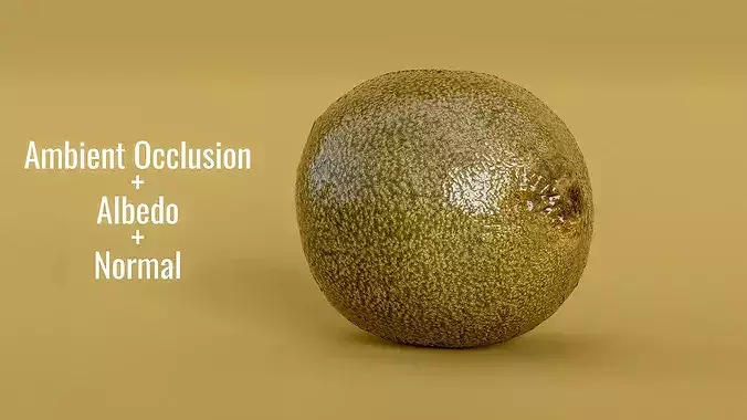Kiwi Fruit Photogrammetry 3D Scan - Mid and Low Poly Low-poly 3D model 5