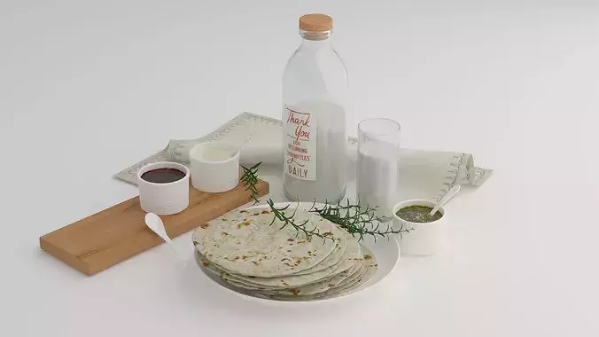 Milk and Cakes 3D model