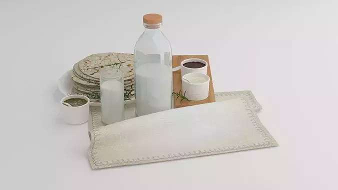 Milk and Cakes 3D model 6