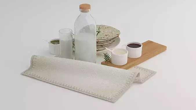 Milk and Cakes 3D model 5