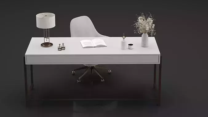 Office Furniture Gold Table 3D model
