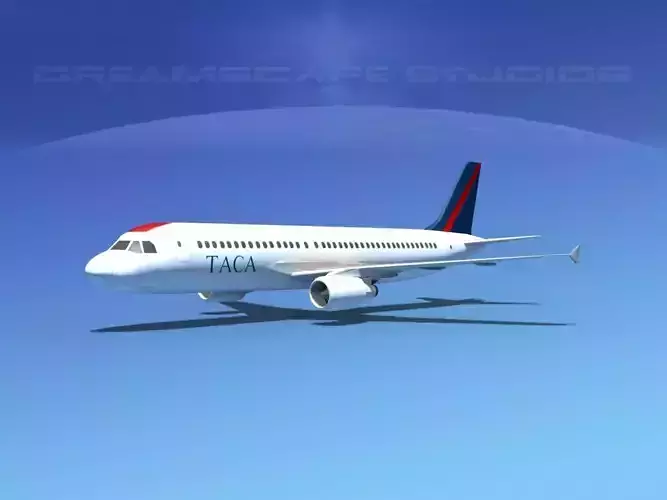 Airbus A320 LP TACA Low-poly 3D model