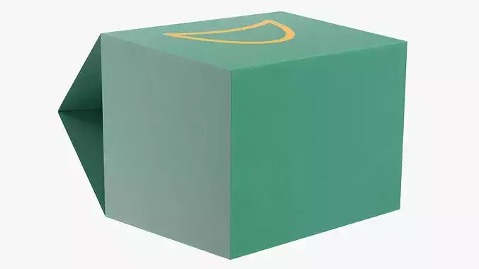 Kids Meal Paper Box with Smiley Design 3D model 7