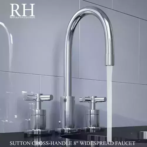 SUTTON CROSS-HANDLE 8in WIDESPREAD FAUCET