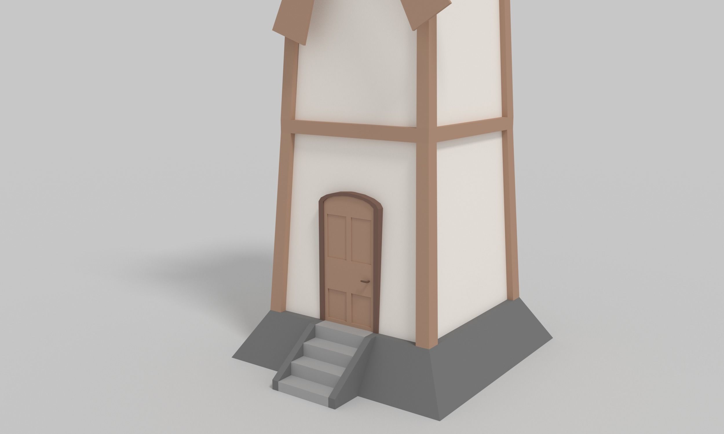 LowPoly Windmill in a forest Scene Low-poly 3D model_10