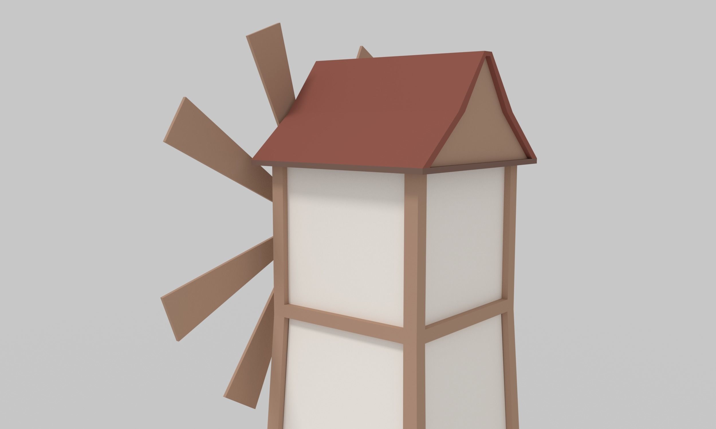LowPoly Windmill in a forest Scene Low-poly 3D model_12